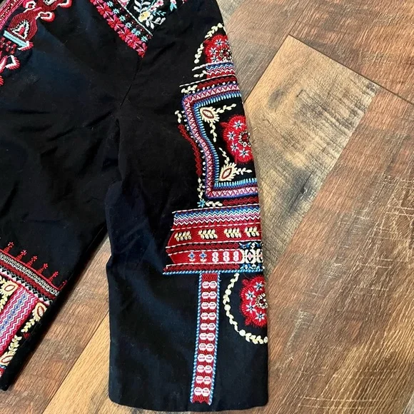 NTHR Women’s Open Front Embroidered Beaded Black Cotton Crop Jacket - Picture 12 of 12